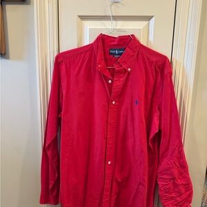 Ralph Lauren Men's Bright Red Button Down Shirt